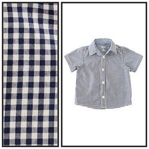 OshKosh Boys 18M Blue Gingham Button Up Shirt Short Sleeve